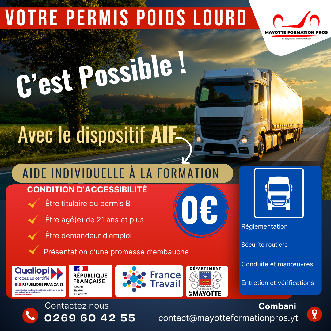 Formation Permis Poids Lourd - Mayotte Formation Pros