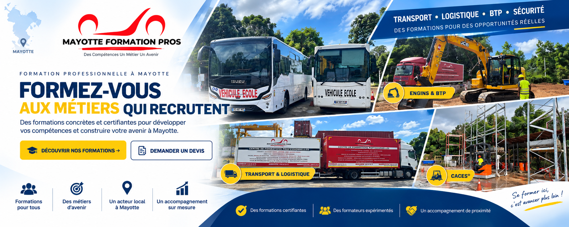Mayotte Formation Pros - Formations Transport, Logistique, BTP et Sécurité à Mayotte